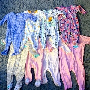 Baby Girls Sleeper Footies Lot